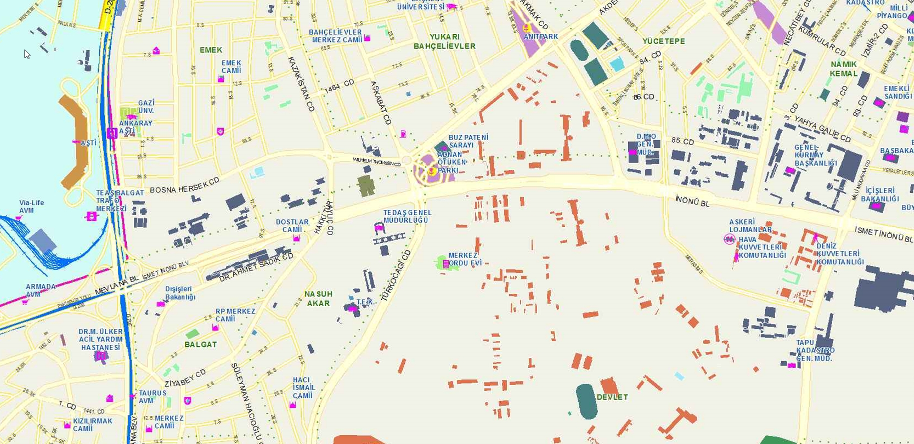 Ankara 13.000 ölçekli şehir haritası